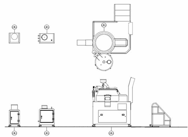 Змішувачі-гранулятори серії PM-1100 – 1600 - План розташування обладнання
